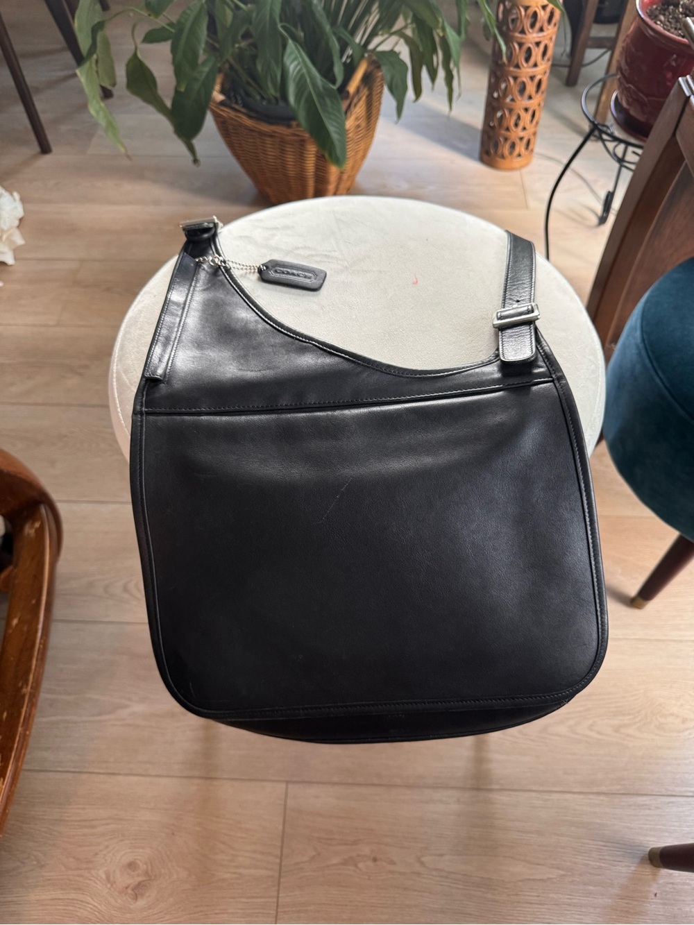 Coach Black Leather Crossbody Hobo Bag